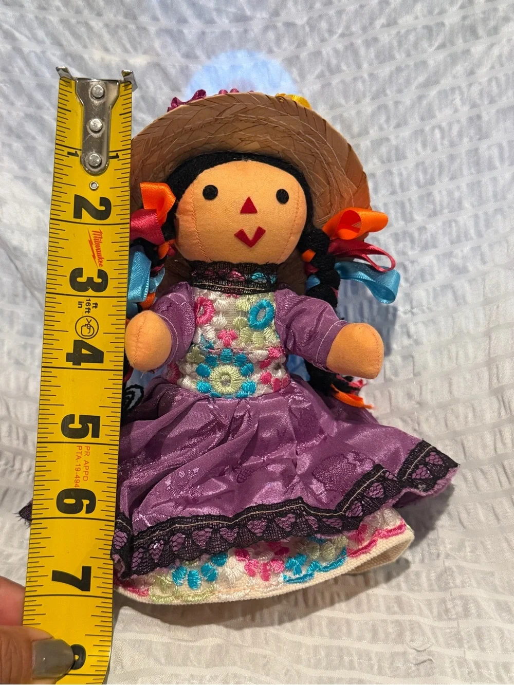 Handmade Purple Mexican Doll Plush Toy